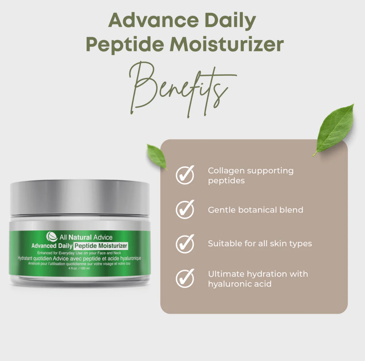 All Natural Advice Peptide Moisturizer for Him